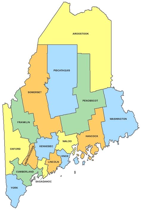 Map Of Maine Political County Physical Transportation