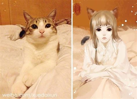 We pulled out the most beautiful detailed and emotional moments from. Chinese Artist Imagines How Cats And Dogs Would Look Like If They Were People | Anime animals ...
