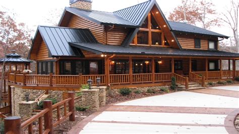 Add extra logs to the equation, to account for temporary cutting or assembly errors. Two-Story Log Cabin Two Story Log Homes with Wrap around ...