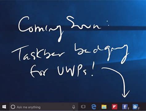 Windows 10 Anniversary Update Will Feature Taskbar Notification Badges