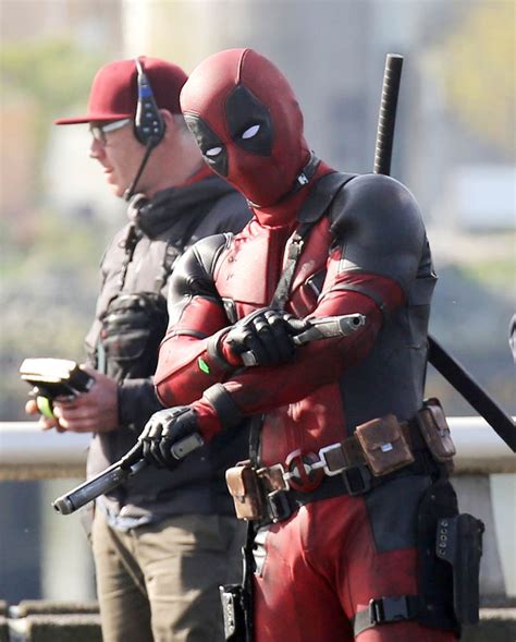 Ryan Reynolds In Costume On Set Of Deadpool Confirms Film Will Be Rated Rlainey Gossip