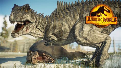GIGANOTOSAURUS Vs REXY DOMINION BATTLE Jurassic World Evolution YouTube