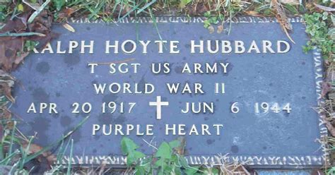 116th Infantry Regiment Roll Of Honor Tsgt Ralph Hoyte Hubbard
