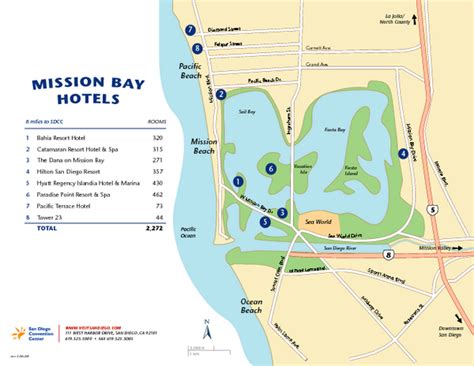 San Diego Resorts Mission Bay Tourist Map