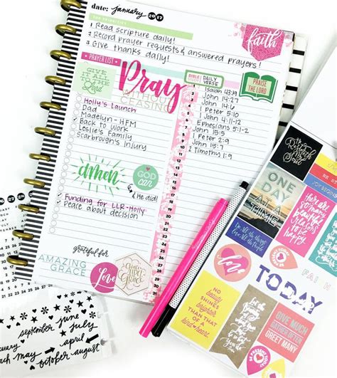 Using The Happy Planner® Daily Sheet For Monthly Faith Intentions By