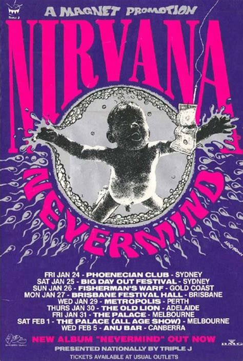 nirvana australian  poster concert poster design nirvana poster