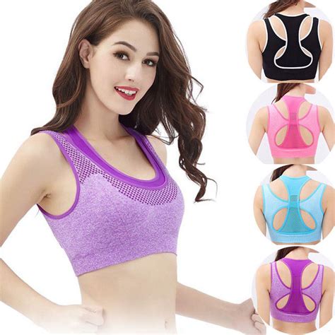 Crop Top Sports Bra Women Fitness Gym Seamless Bra Sports Shockproof