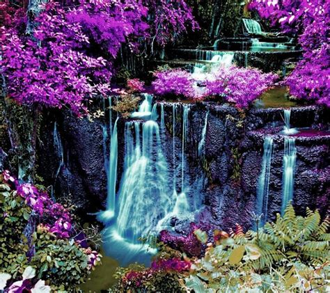 Beautiful Waterfall Waterfall Waterfall Landscape Colorful Backgrounds