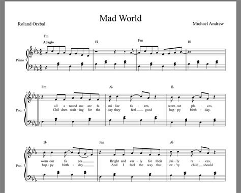 Play along with new music by taylor swift, foo fighters and lana del rey. Donnie Darko - Mad World [partitura piano PDF ...