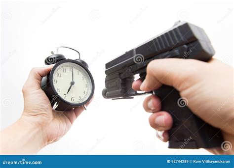 Time Killing Gun Shoot Clock Stock Image Image Of Concept Pistol