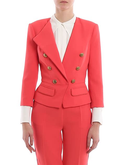 Elisabetta Franchi Cropped Blazer With Golden Buttons Blazers