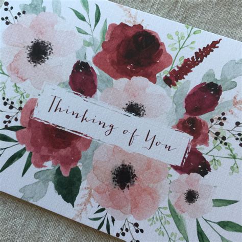 Peony Rose Thinking Of You Card Pink Paddock Store