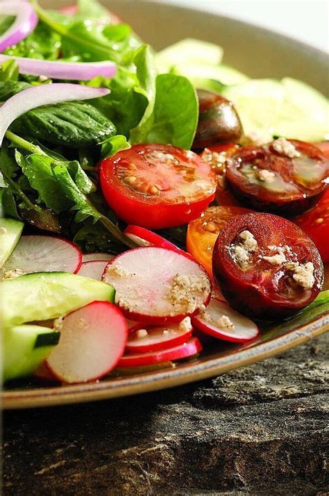 Claire S Mixed Green Salad With Feta Vinaigrette Recipe Salad Mixed Greens Salad Dressing