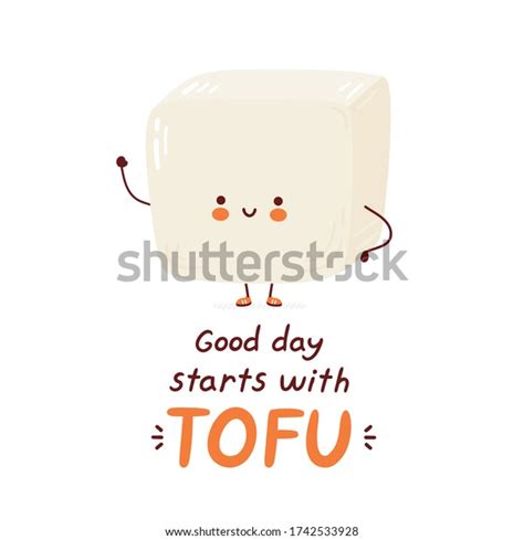 Cute Happy Funny Tofu Vector Cartoon Stock Vector Royalty Free