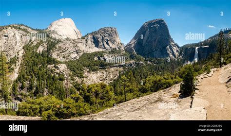 Liberty Cap And Nevada Fall On John Muir Trail Yosemite National Park