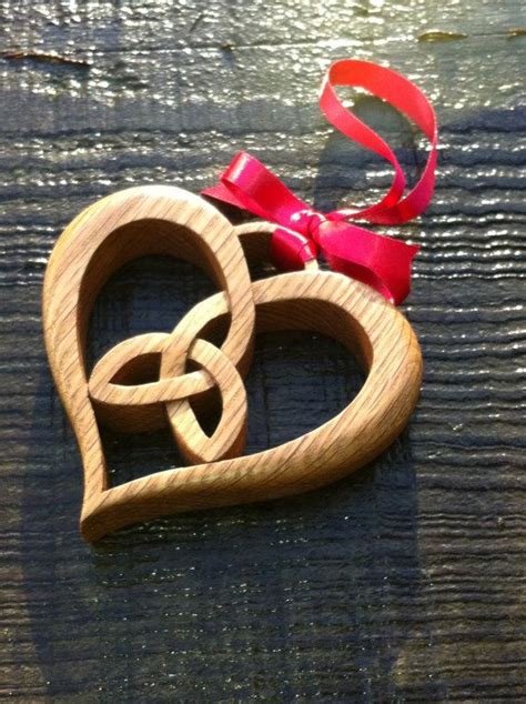 Celtic Wooden Oak Triquetra Heart Hanging By Wildwoodartist £3250