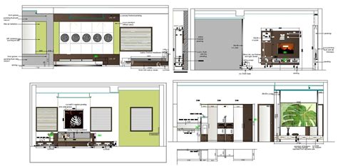 Dwg Drawing Best Wall Elevation Of Bed Room Interior Design Autocad