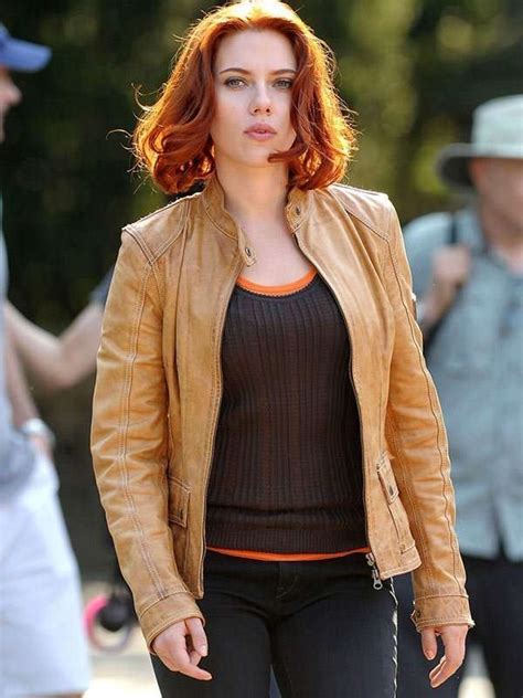 The Avengers Scarlett Johansson Leather Jacket New American Jackets