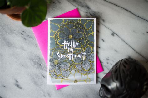 Hello My Sweetheart Greeting Card Glam Gram Paper Co Greeting