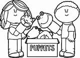 Puppet Coloring Puppets Playing Printable Box Marionette Getdrawings Getcolorings Wecoloringpage Fresh sketch template