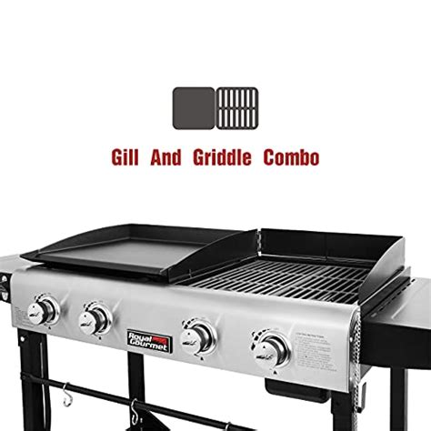 Royal Gourmet GD401 Portable Propane Gas Grill And Griddle Combo With