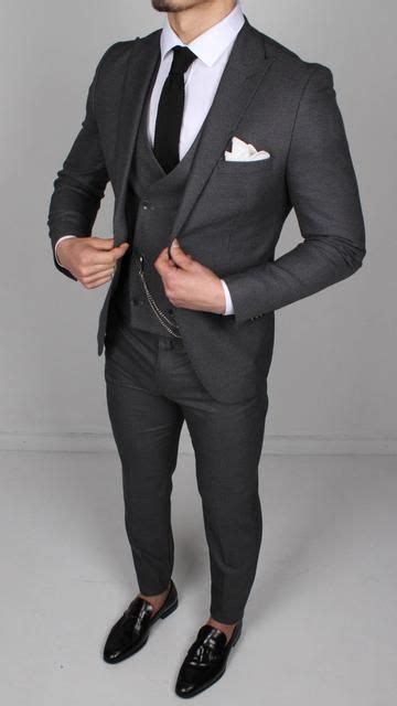 Dark Charcoal 3 Piece Suit With Images Charcoal Suit Wedding Mens
