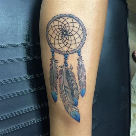 Typical Colored Tattoo Of Dream Catcher With Feather Tattooimagesbiz