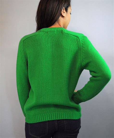 S Vintage Cardigan Sweater Kelly Green Cable Knit Womens Etsy Free
