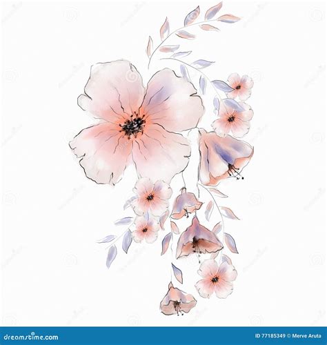 Watercolor Floral Design Stock Illustration Illustration Of Rose