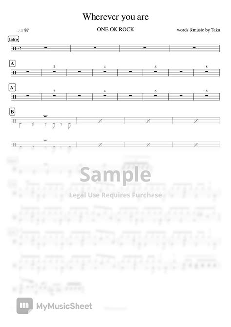 One Ok Rock Wherever You Are Sheets By Cookais J Pop Drum Sheet Music