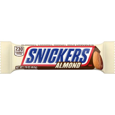 Snickers Almond Singles Size Chocolate Candy Bars 176 Ounce Bar