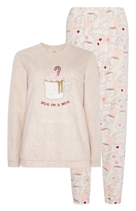 Primark - Coffee Pyjama Set | Fleece pajamas, Primark ...