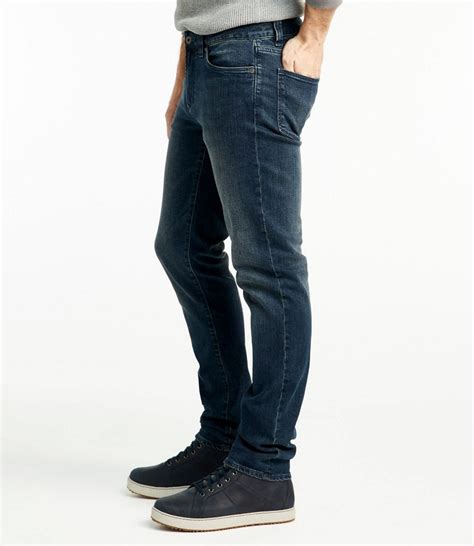 Mens Signature Five Pocket Jeans With Stretch Slim Straight Jeans