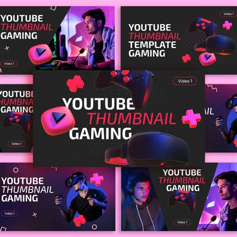 5 Youtube Thumbnail Template Gaming Masterbundles