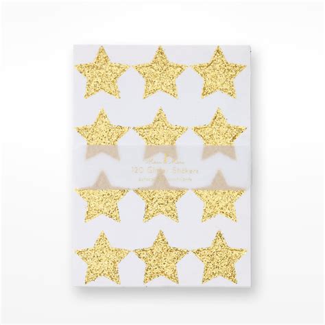 Gold Glitter Star Sticker Sheet Design Museum Shop