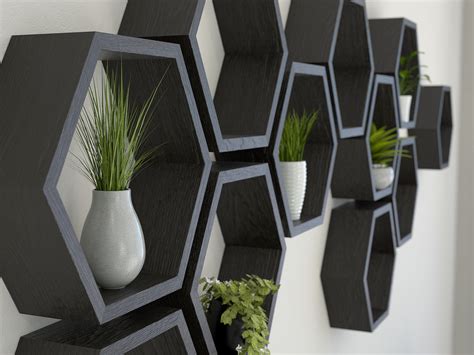 Hexagon Shelves | Honeycomb Shelves | Hexagon Shelf ... We are offering colorful hexagon set of 3 wall shelves to our client.