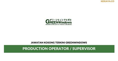 Contribute to supervisor/supervisor development by creating an account on github. Jawatan Kosong Terkini GREENWindows ~ Production Operator ...