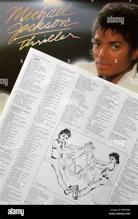 Michael Jackson Thriller Album And Lyrics Insert Stock Photo Alamy