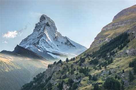 Matterhorn Against Sunset In Swiss Alps Zermatt Area Switzerland Stock