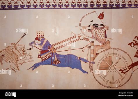 Assyrian Wall Painting From Til Barsip Now Tell Ahmar Syria From The Palace Of Salmanassar