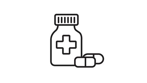 Prescription Drug Bottle With Editable Stroke Vector Illustration