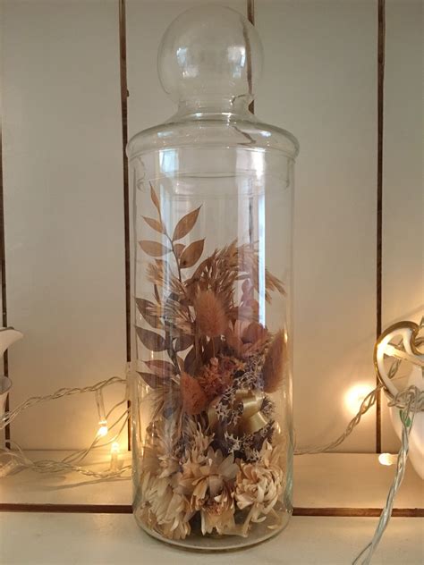 Dried Flowers In Apothecary Jar Etsy Dried Flowers Apothecary Jars