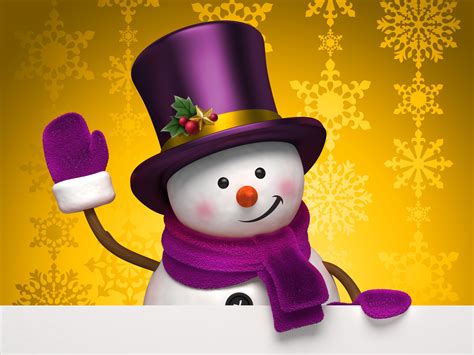 Snowman Black Hat Happy Christmas Wallpapers Hd Desktop And Mobile