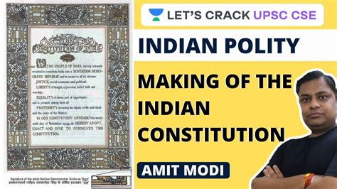 L Making Of The Indian Constitution Indian Polity Upsc Cse Ias Amit Modi Youtube