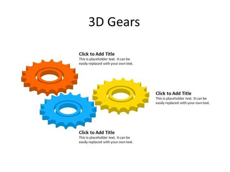 Ppt Slide Gear Diagram 3 Gears Multicolor