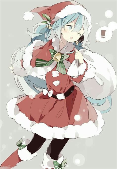 Merry Christmas Hatsune Miku Santa Claus Outfit Bag Cute Snowing