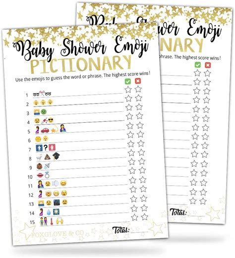 30 Emoji Pictionary Baby Shower Games Cute Fun Baby Shower Game To