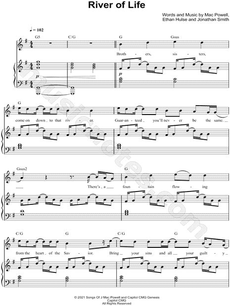 Mac Powell River Of Life Sheet Music In G Major Transposable