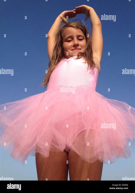 Little Girl Learning To Dance Stock Photo Alamy