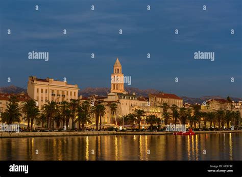 Split City Skyline At Sunset Croatia Stock Photo Alamy